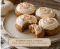 Gluten Free Pumpkin Cookies, with vanilla frosting and topped with cinnamon